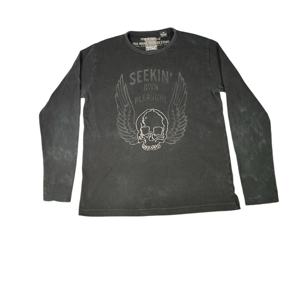 RG 512 Black Skull Long Sleeve “Seekin Own Pleasure” T-shirt Men’s Sz XL